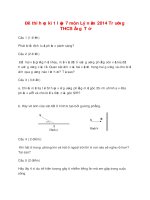 Đề thi học kì 1 lớp 7 môn Lý năm 2014 Trường THCS Ẳng Tở