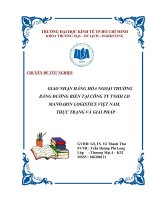 Chuyên đề tốt nghiệp GIAO NHẬN HÀNG hóa NGOẠI THƯƠNG BẰNG ĐƯỜNG BIỂN tại CÔNG TY TNHH LD MANDARIN LOGISTICS VIỆT NAM THỰC TRẠNG và GIẢI PHÁP