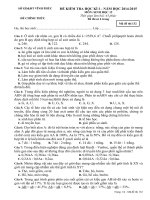 SỞ GD ĐT VĨNH PHÚC ĐỀ KIỂM TRA HỌC KÌ 1 NĂM 2014 2015 MÔN SINH 12