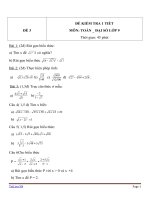 Đề kiểm tra 1 tiết Đại số lớp 9 - Đề 3