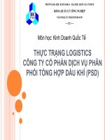 Tiểu luận thuyết trình thực trạng logistics công ty cổ phần dịch vụ phân phối tổng hợp dầu khí
