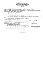 Đề thi thử kì 2 lớp 10 tự luận môn vật lý