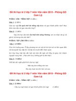 Đề thi học kì 2 lớp 7 môn Văn năm 2015 - Phòng GD Cam Lộ