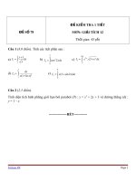 Đề kiểm tra 1 tiết môn Toán lớp 12 - Đề (78)