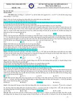 ĐỀ THI THỬ Đại Học năm 2013 Trung tâm SIÊU TỐC có đáp án (3) môn vật lý