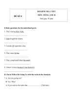 Đề kiểm tra 1 tiết môn tiếng Anh lớp 10 - Đề số (4)