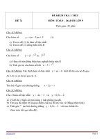 Đề kiểm tra 1 tiết Đại số lớp 9 - Đề 74