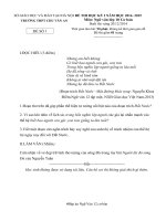 TRƯỜNG THPT CHU VĂN AN KỲ THI HỌC KỲ I NĂM HỌC 2014 – 2015 Đề Văn HKI - 12CB dự bị