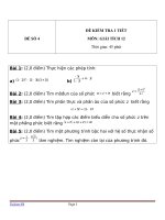 Đề kiểm tra 1 tiết môn Toán lớp 12 - Đề (4)