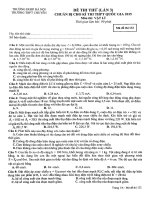 Đề thi thử chuyên ĐHSP lần 3-2015 có đáp án môn Vật Lý