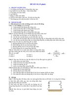 Đề thi trắc nghiệm và tự luận môn vật lý 9 đề số 10