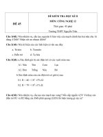 Đề kiểm tra HK2 Công nghệ 12 - Đề số  (45)