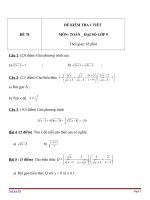 Đề kiểm tra 1 tiết Đại số lớp 9 - Đề 78