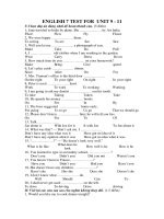 ENGLISH 7 TEST FOR  UNIT10