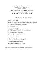 ĐỀ  ÔN TẬP HỌC KỲ II MÔN ĐỊA LÍ 11 TRƯỜNG CHU VĂN AN HÀ NỘI.doc