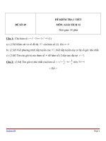 Đề kiểm tra 1 tiết môn Toán lớp 12 - Đề (49)