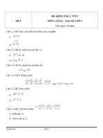 Đề kiểm tra 1 tiết Đại số lớp 9 - Đề 9
