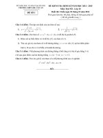 TRƯỜNG THPT CHU VĂN AN ĐỀ KIỂM TRA ĐỊNH KỲđại số 10