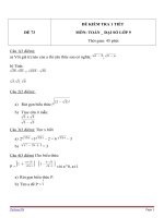 Đề kiểm tra 1 tiết Đại số lớp 9 - Đề 73