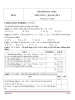 Đề kiểm tra 1 tiết Đại số lớp 9 - Đề 62