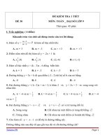 Đề kiểm tra 1 tiết Đại số lớp 9 - Đề 30