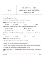 Đề kiểm tra 1 tiết môn Toán lớp 6 - Đề (29)