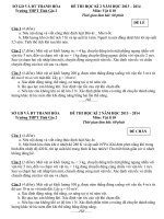 Đề và đáp án chi tiết môn Vật lý khối 10