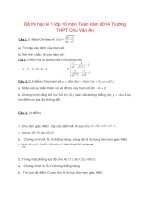 Đề thi học kì 1 lớp 10 môn Toán năm 2014 Trường THPT Chu Văn An