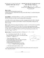 TRƯỜNG THPT CHU VĂN AN ĐỀ THI HỌC KỲ I  NĂM HỌC 2014- 2015 Môn Vật lý lớp 11 Nâng cao