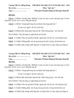 Trường THCS Lê Hồng Phong  ĐỀ THI HỌC KỲ II – NĂM HỌC 2013 – 2014 LỚP 7 MÔN VĂN