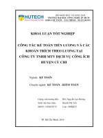 Công tác kế toán tiền lương và các khoản trích theo lương tại cty TNHH MTV DV công ích Củ Chi