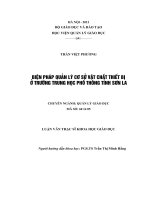 Biện pháp quản lí cơ sở vật chất kĩ thuật trường Trung học phổ thông tỉnh Sơn La