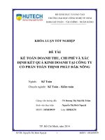 Kế toán doanh thu, chi phí và xác định kết quả kinh doanh tại công ty cổ phần Toàn Thị Phát Đắk Nông