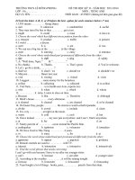 Trường THCS Lê Hồng Phong  ĐỀ THI HỌC KỲ II LỚP 9 MÔN TIẾNG ANH