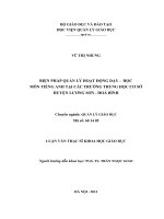 Biện pháp quản lý hoạt động dạy - học môn Tiếng Anh tại các trường THCS huyện Lương Sơn - Hoà Bình