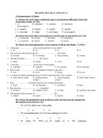 ĐỀ KIỂM TRA HK II ANH 8 SỐ  11