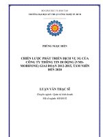 Chiến lược phát triển dịch vụ 3G của công ty thông tin di động (VMS-Mobifone) giai đoạn 2012-2015, tầm nhìn đến năm 2020