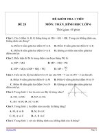 Đề kiểm tra 1 tiết môn Toán lớp 6 - Đề (28)