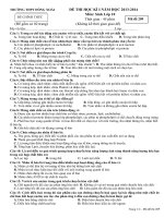 TRƯỜNG THPT ĐỒNG XOÀI ĐỀ THI HỌC KÌ 1 LỚP 10 MÔN SINH HỌC