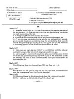 SỞ GD và đt bạc LIÊU đề THI TUYỂN lớp 10 môn SINH CHUYÊN NGUYỆN VỌNG 2