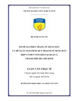 Đánh giá hiện trạng sử dụng đất và đề xuất giải pháp quy hoạch sử dụng đất hợp lý đến năm 2020 tại quận 4, tp. Hồ Chí Minh