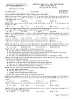 Đề thi Học Kỳ 2 lớp 10 môn vật lý