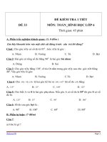 Đề kiểm tra 1 tiết môn Toán lớp 6 - Đề (33)