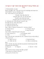 Đề thi học kì 1 lớp 7 môn Văn năm 2014 Trường THCS Lộc Hạ