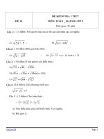 Đề kiểm tra 1 tiết Đại số lớp 9 - Đề 10