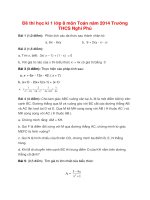 Đề thi học kì 1 lớp 8 môn Toán năm 2014 Trường THCS Nghi Phú