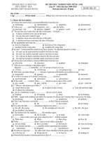 ĐỀ KIỂM TRA học kì i môn anh văn 10