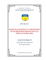 Đánh giá sự hài lòng của khách hàng về sản phẩm phần mềm kế toán của công ty cổ phần Misa