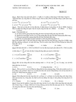 Đề thử đại học môn Vật lý số 19