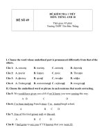 Đề kiểm tra 1 tiết môn tiếng Anh lớp 10 - Đề số (49)